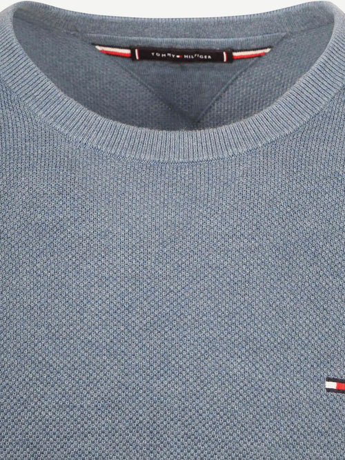Tommy Hilfiger structure trui blauw | Regular-fit
