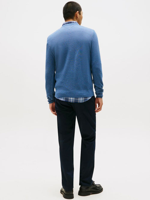 Tommy Hilfiger structure trui blauw | Regular-fit