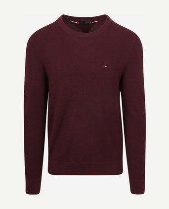 Tommy Hilfiger structure trui bordeaux | Regular-fit