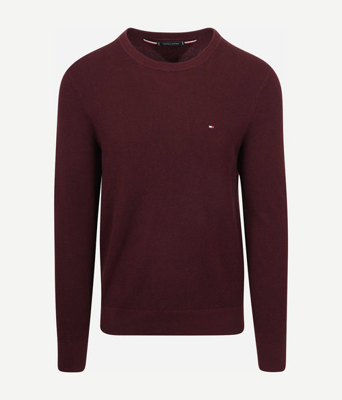 Tommy Hilfiger structure trui bordeaux | Regular-fit