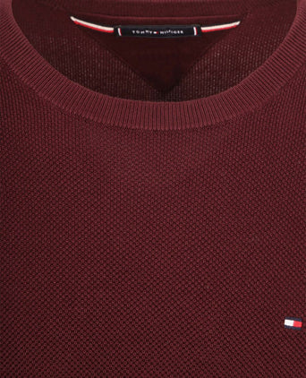 Tommy Hilfiger structure trui bordeaux | Regular-fit