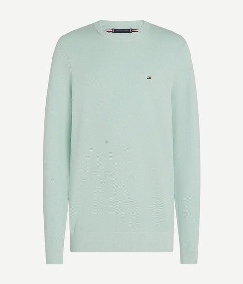 Tommy Hilfiger structure trui mintgroen | Regular-fit