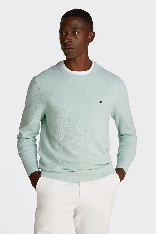 Tommy Hilfiger structure trui mintgroen | Regular-fit