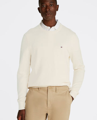 Tommy Hilfiger structure trui off white | Regular-fit