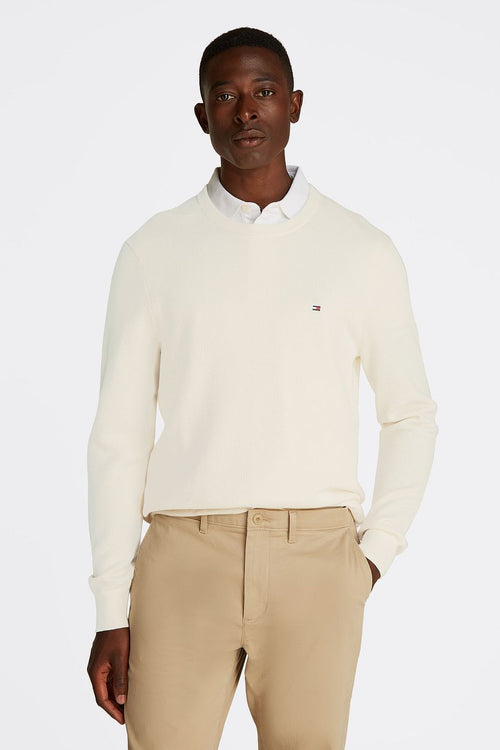 Tommy Hilfiger structure trui off white | Regular-fit