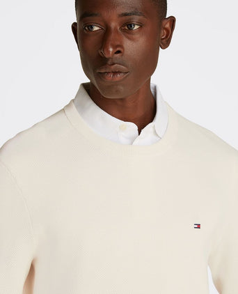 Tommy Hilfiger structure trui off white | Regular-fit