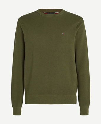 Tommy Hilfiger sweater essential structure olijfgroen | Regular-fit