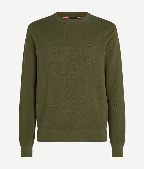 Tommy Hilfiger sweater essential structure olijfgroen | Regular-fit