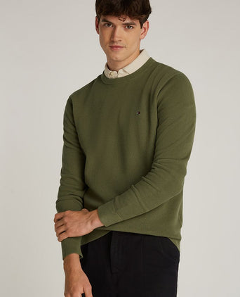 Tommy Hilfiger sweater essential structure olijfgroen | Regular-fit