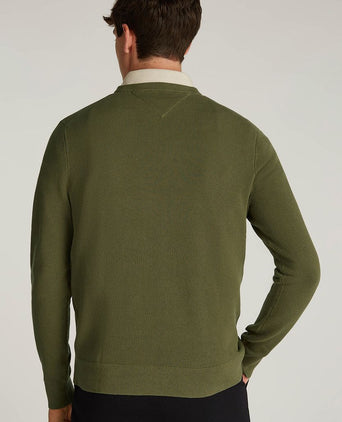 Tommy Hilfiger sweater essential structure olijfgroen | Regular-fit