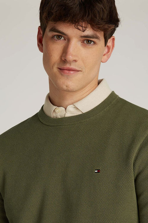 Tommy Hilfiger sweater essential structure olijfgroen | Regular-fit