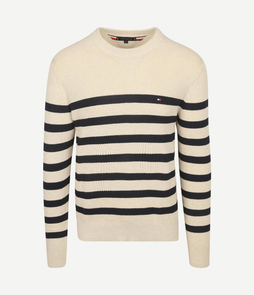 Sweater ink stripes beige