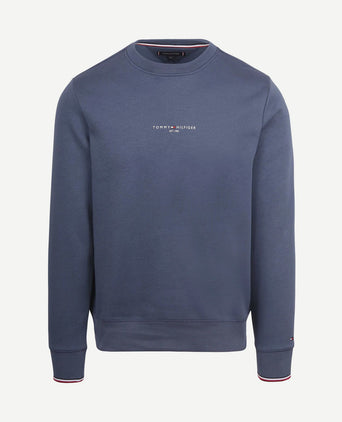 Sweater logo tipped donkerblauw