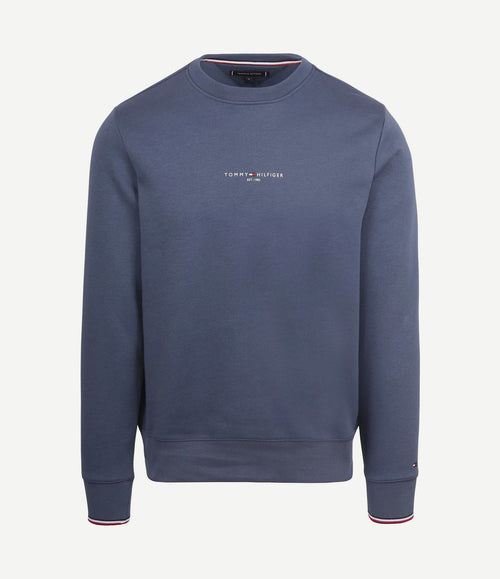 Sweater logo tipped donkerblauw