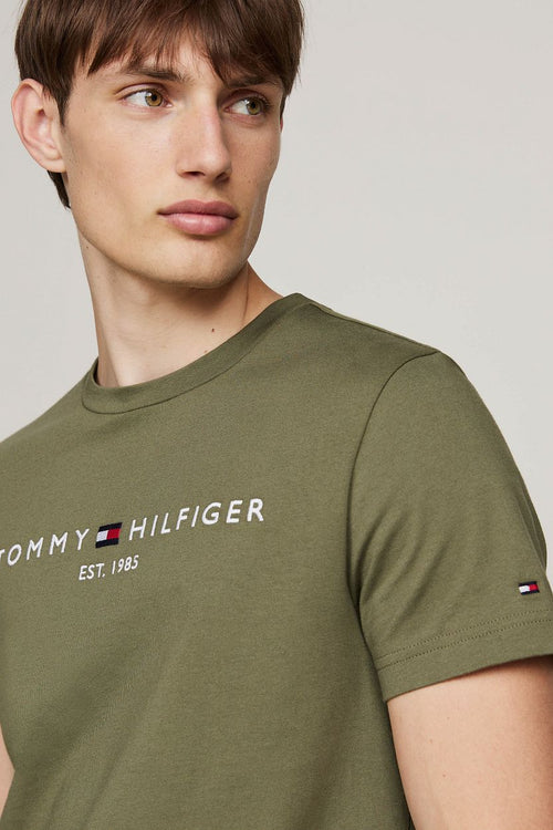 T-shirt logo olijfgroen