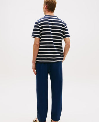 T-shirt streep donkerblauw