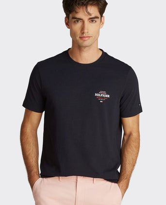 Tommy Hilfiger t-shirt logo monotype donkerblauw | Regular-fit