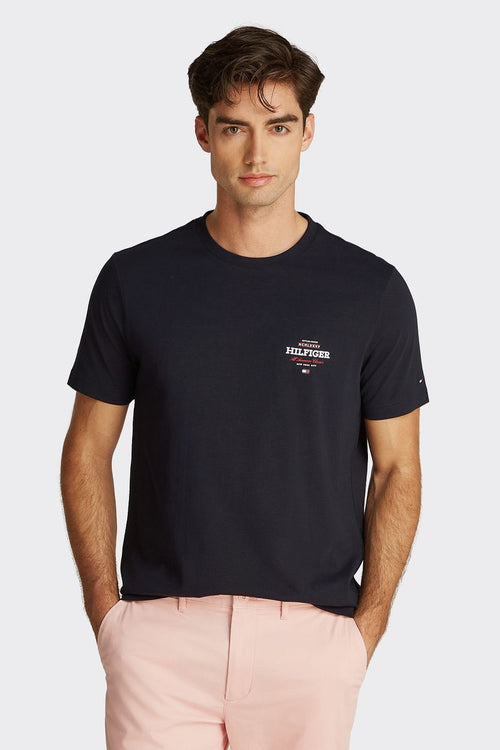 Tommy Hilfiger t-shirt logo monotype donkerblauw | Regular-fit