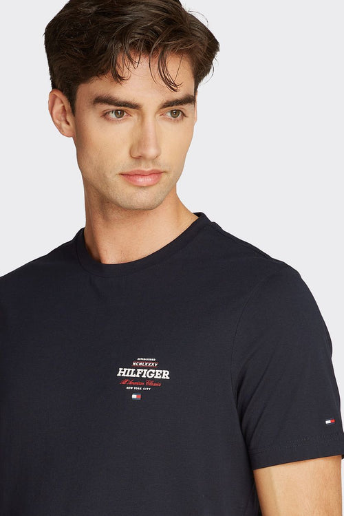 Tommy Hilfiger t-shirt logo monotype donkerblauw | Regular-fit