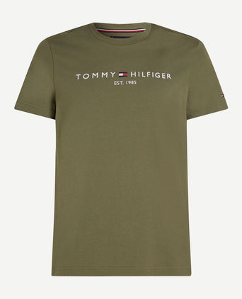 T-shirt logo olijfgroen