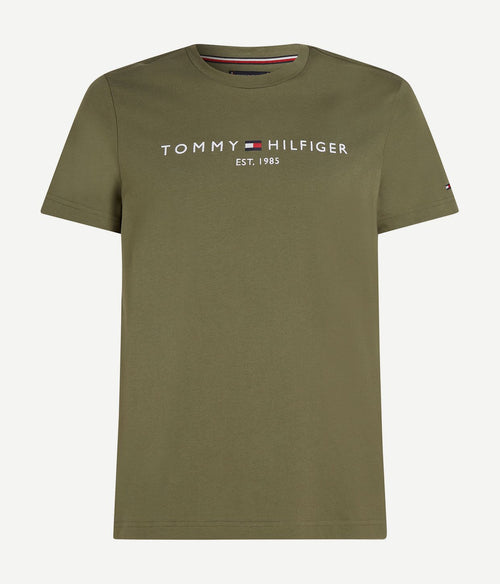 Tommy Hilfiger t-shirt logo olijfgroen