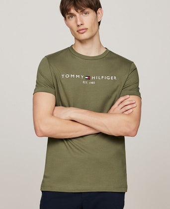 Tommy Hilfiger t-shirt logo olijfgroen
