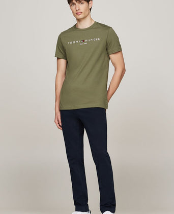Tommy Hilfiger t-shirt logo olijfgroen