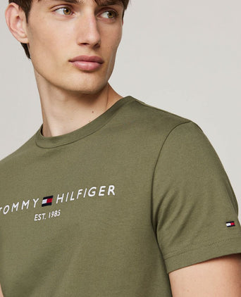 Tommy Hilfiger t-shirt logo olijfgroen