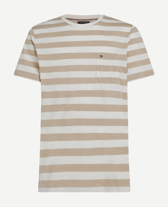 Tommy Hilfiger t-shirt streep beige | Regular-fit