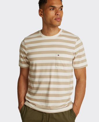 Tommy Hilfiger t-shirt streep beige | Regular-fit