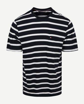 T-shirt streep donkerblauw