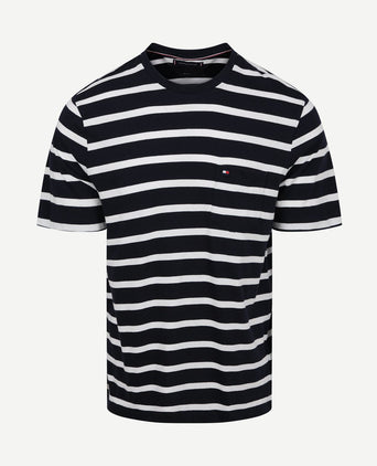 T-shirt streep donkerblauw