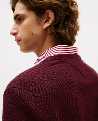 Tommy Hilfiger structure trui bordeaux | Regular-fit