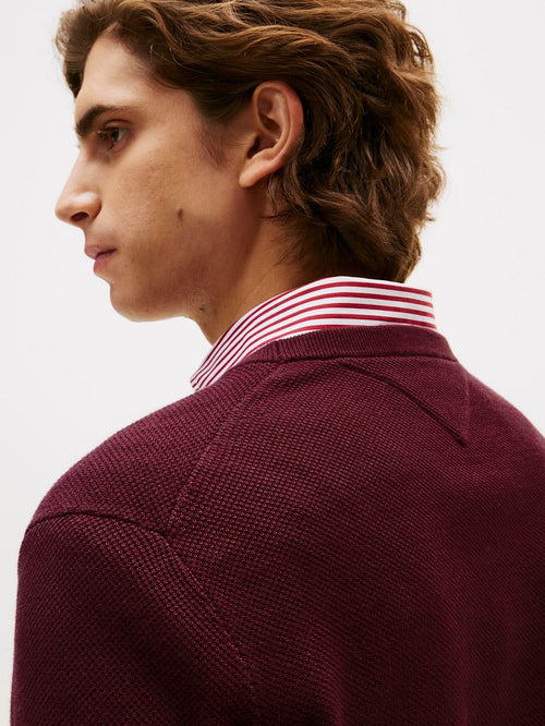 Tommy Hilfiger structure trui bordeaux | Regular-fit