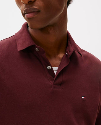 Tommy Hilfiger longsleeve polo bordeaux | Slim-fit
