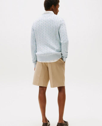 Tommy Hilfiger pullover cable lichtblauw | Regular-fit