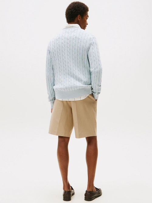 Tommy Hilfiger pullover cable lichtblauw | Regular-fit