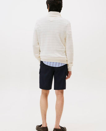 Tommy Hilfiger pullover halfzip structure ivory | Regular-fit