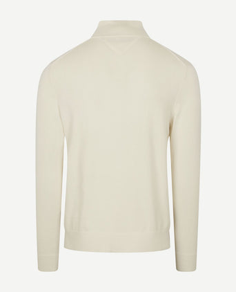 Tommy Hilfiger halve rits trui essential off white | Regular-fit