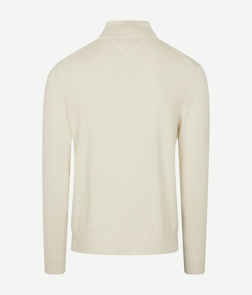Tommy Hilfiger halve rits trui essential off white | Regular-fit