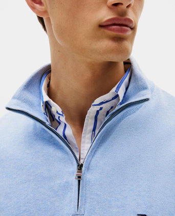 Tommy Hilfiger halve rits trui essential lichtblauw | Regular-fit