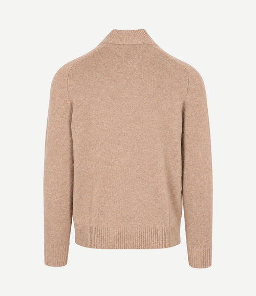 Pullover halfzip lambswool safari canvas heather