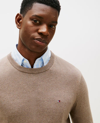 Tommy Hilfiger pullover cotton kashmir taupe | Regular-fit