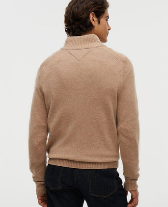 Pullover halve rits lambswool safari canvas heather