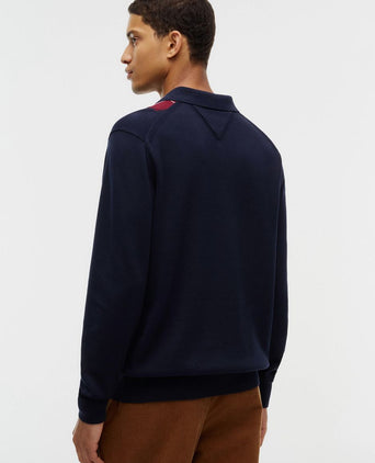 Long sleeve poloshirt checks