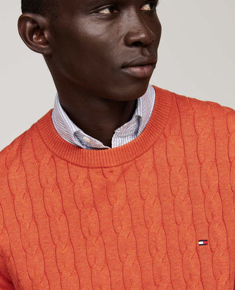 Pullover cable oranje