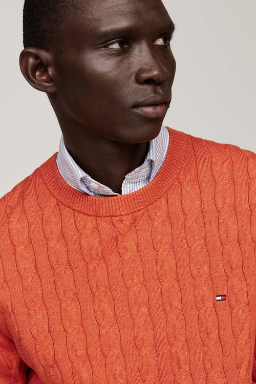 Pullover cable oranje