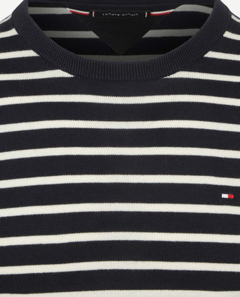 Tommy Hilfiger trui streep donkerblauw | Regular-fit