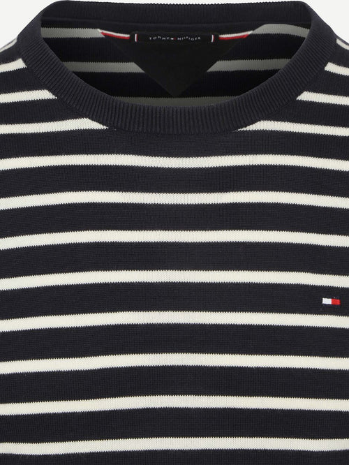Tommy Hilfiger trui streep donkerblauw | Regular-fit