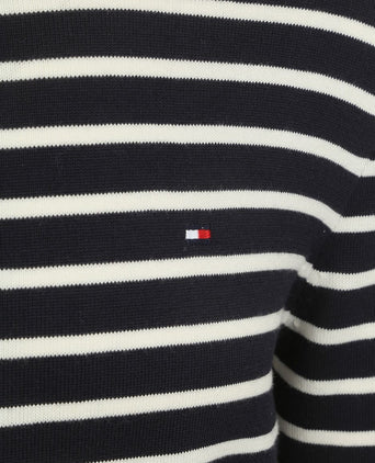 Tommy Hilfiger trui streep donkerblauw | Regular-fit